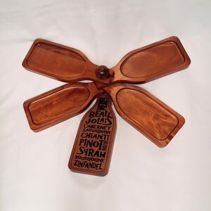 Primeware Wooden Wine Holder Serving Boards Mahogany Wood